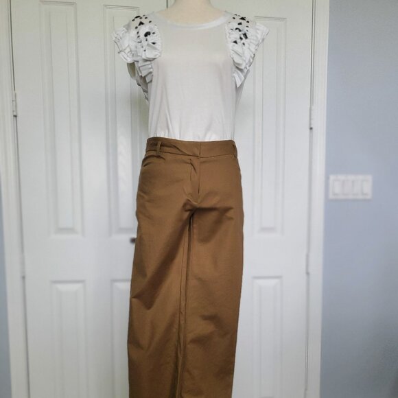 NWOT - Mango Dress Pants Sz 4 Dark Camel Color - Picture 1 of 16
